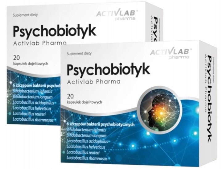 Psychobiotyk 6 szczepów bakterii 20 kaps probiotyk Actiblab x 2