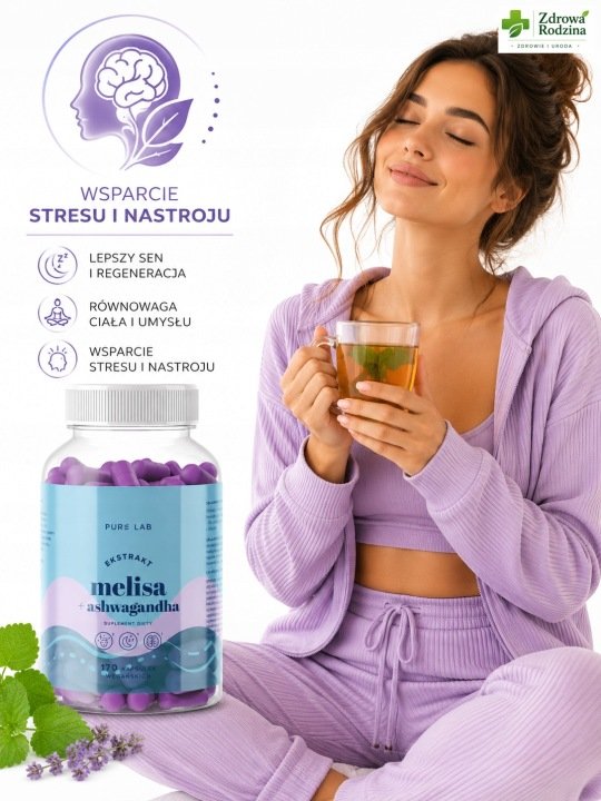 Pure Lab Ekstrakt melisa 150 mg + ashwagandha, kapsułki 170 szt.