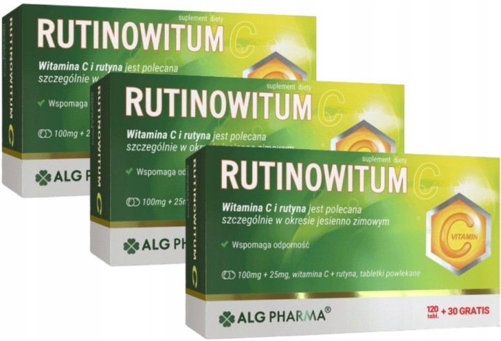 RUTINOWITUM C witamina C rutyna ODPORNOŚĆ Alg Pharma 3x150 tabletek
