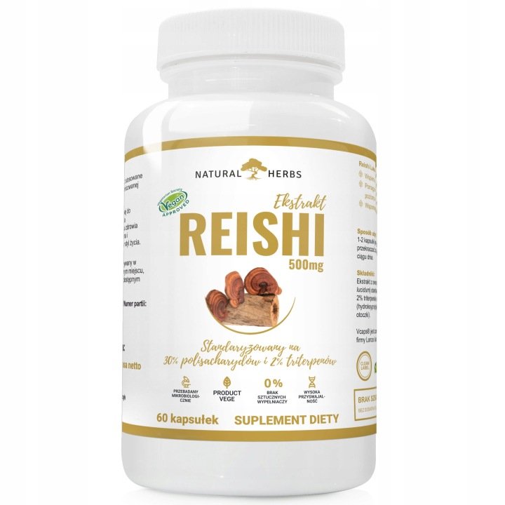 Reishi-500mg-Ekstrakt-30-Odpornosc-Grzybki-Wege Reishi 500mg Ekstrakt 30% Odporność Grzybki Wege