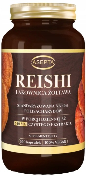 Reishi-Lakownica-Zoltawa-540-mg-ekstrakt-ADAPTOGEN-Asepta-100-kapsulek Reishi Lakownica Żółtawa 540 mg ekstrakt ADAPTOGEN Asepta 100 kapsułek