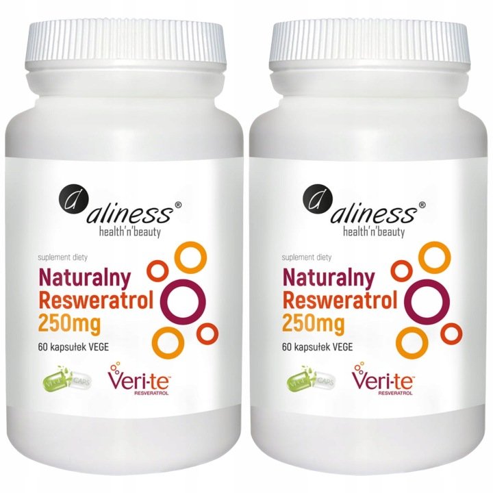 Resweratrol 250mg Ochrona Serca Naczyń Antyoksydant 2x 60vcaps ALINESS
