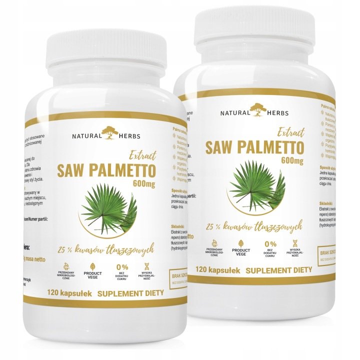 SAW PALMETTO 600 mg PALMA SABAŁOWA Prostata Libido Odporność Włosy 240k