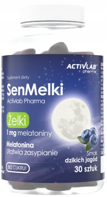 SENMELKI żelki z melatoniną SEN dzika jagoda Activlab 30 żelek