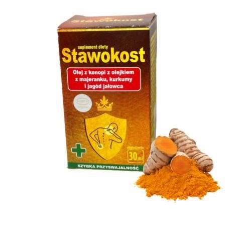 STAWOKOST 30 ML,OLEJ Z KONOPII Z OLEJKIEM Z MAJERANKU, KURKUMY 09.2026r