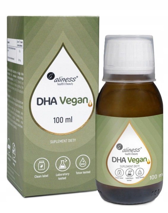SUPLEMENT DIETY Z OMEGĄ 3 Aliness Vegan 100ml dla dorosłych