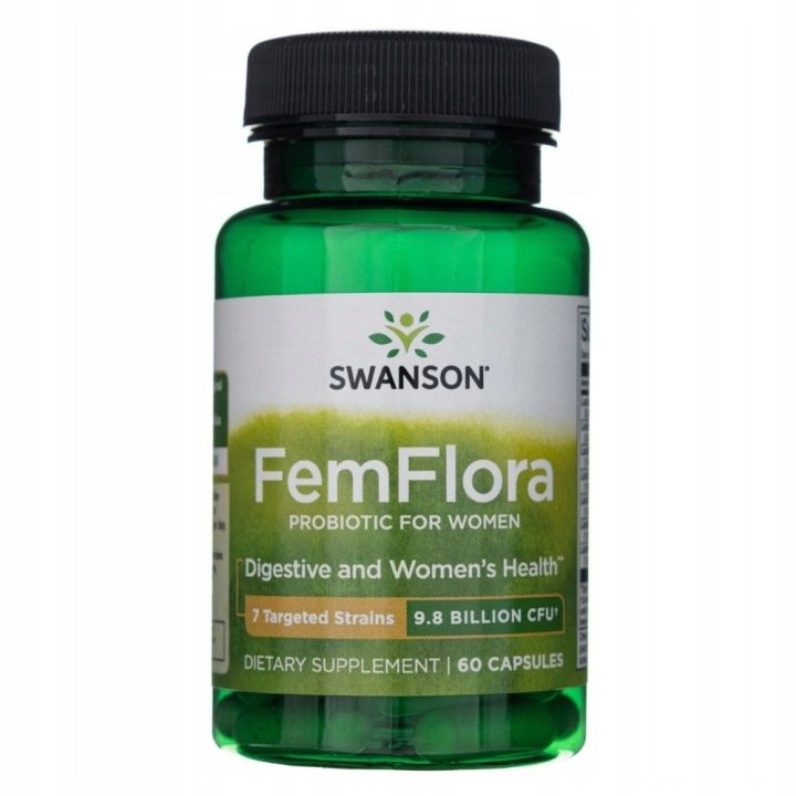 SWANSON FEMFLORA 60 kaps PROBIOTYK WSPIERA ZDTROWIE KOBIET UKŁAD MOCZOWY