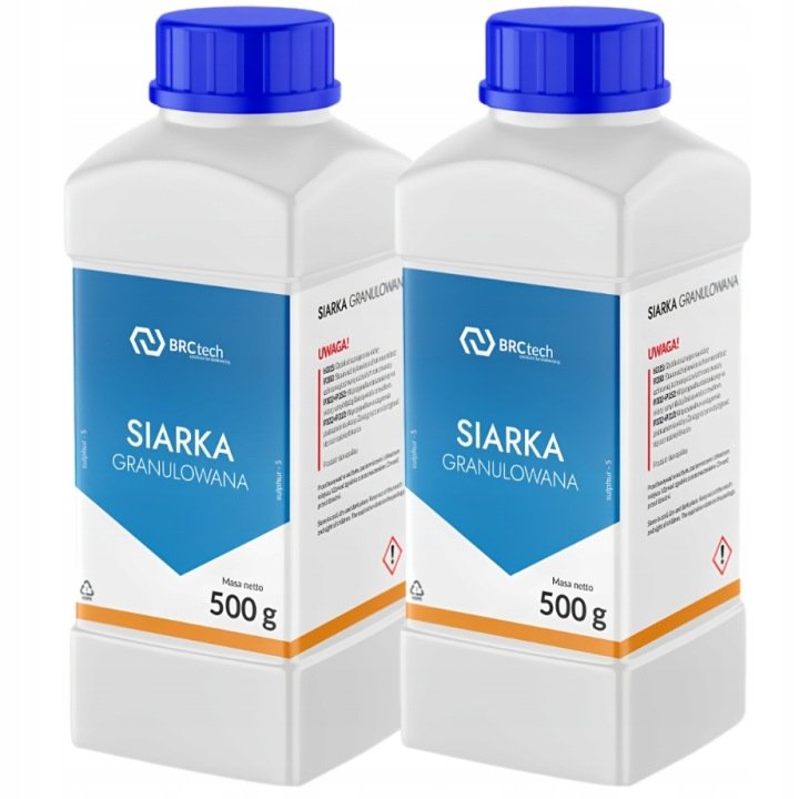Siarka granulowana BRCtech 2x1 kg do dezynfekcji uli i ramek SKU 3030S