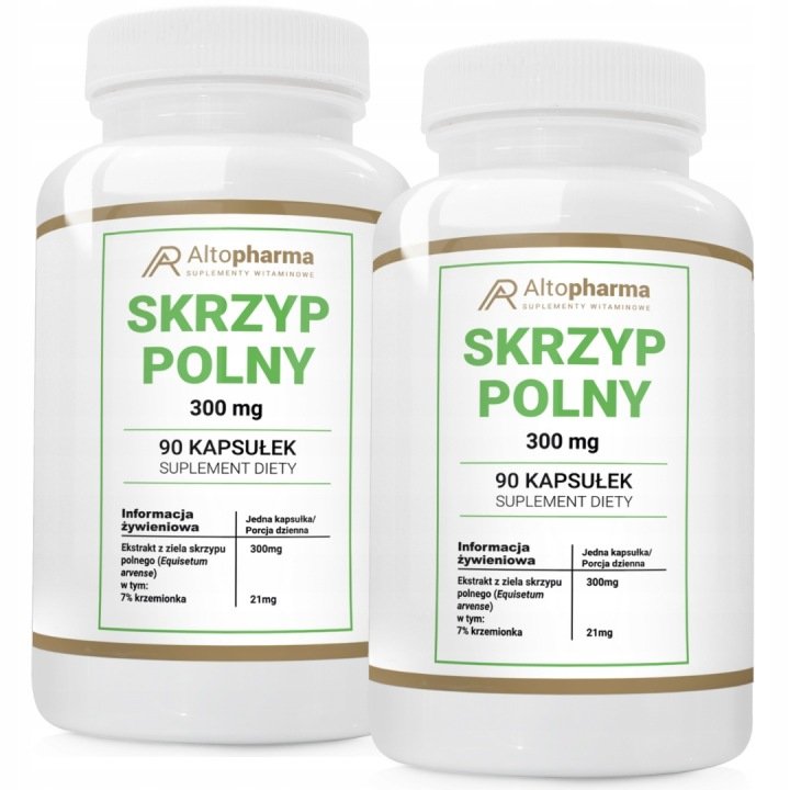 Skrzyp Polny Ekstrakt 300mg DETOX WŁOSY SKÓRA PAZNOKCIE WĄTROBA 180 kaps