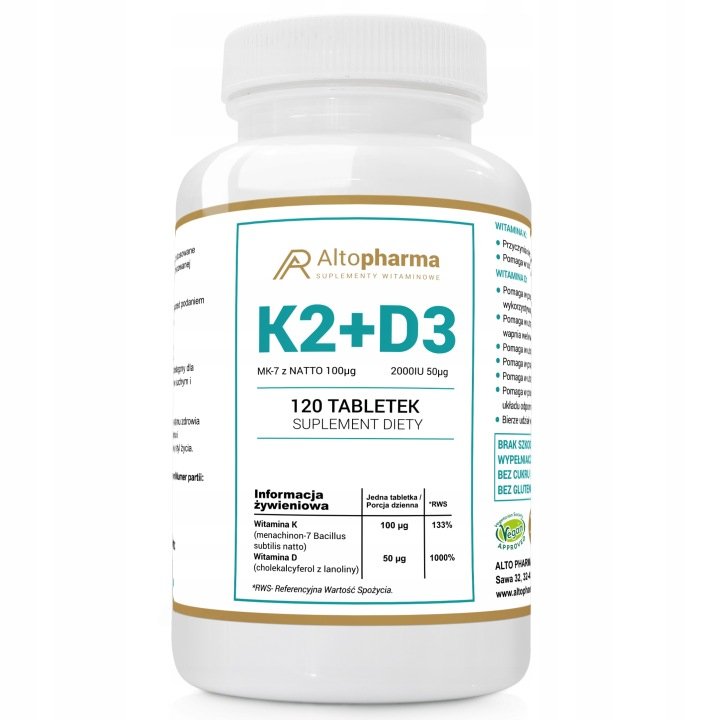 Suplement diety Alto Pharma Witamina K2+D3 tabletki 120 szt.
