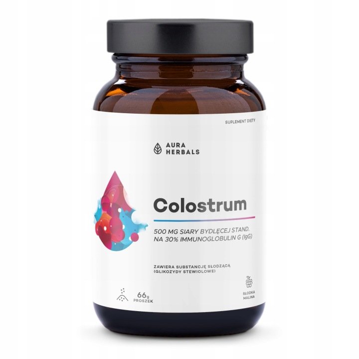 Suplement diety Aura Herbals Colostrum 500 mg słodka malina 66 g