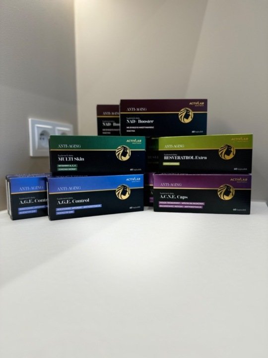 Suplementy Activlab (AgeControl, Multiskin, NadBooster, Resveratrol, Acne)