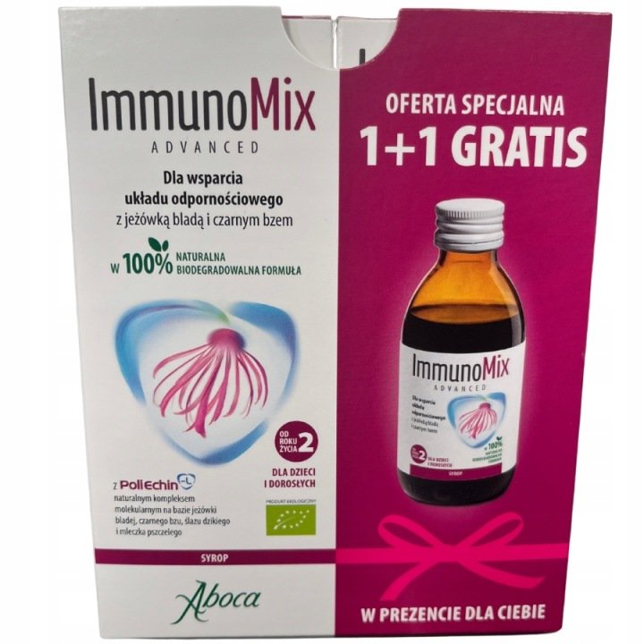 Syrop Aboca ImmunoMix advanced z jeżówką i bzem 2x210 ml DWUPAK