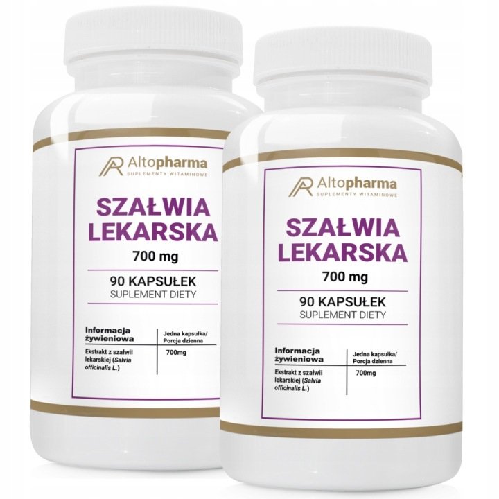 Szałwia Lekarska Ekstrakt 700mg SPOKÓJ STRES RÓWNOWAGA TRAWIENIE 180 kaps