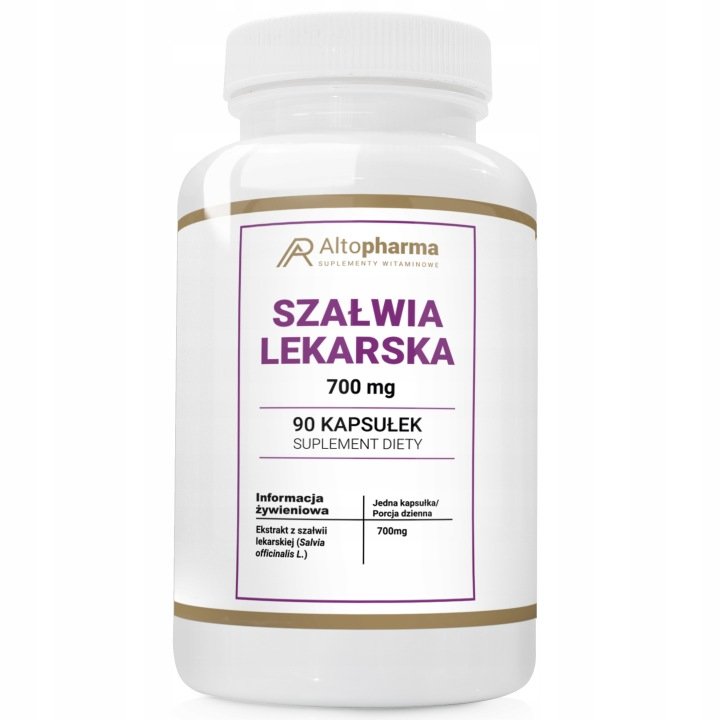 Szałwia Lekarska Ekstrakt 700mg SPOKÓJ STRES RÓWNOWAGA TRAWIENIE 90 kaps