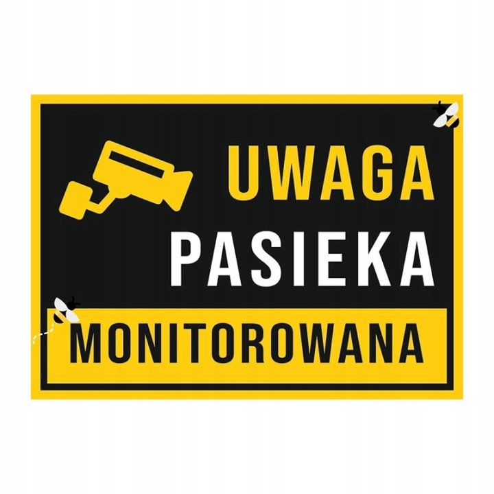 TABLICA OSTRZEGAWCZA do pasieki na pasiekę DUŻA 60 cm x 42 cm wzór TO08D
