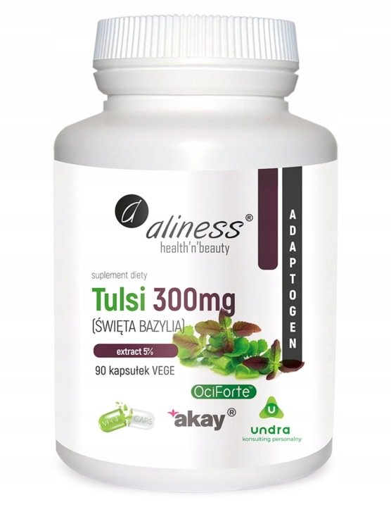 TULSI Aliness extract 5% 300mg 90k ŚWIĘTA BAZYLIA ekstrakt ADAPTOGEN