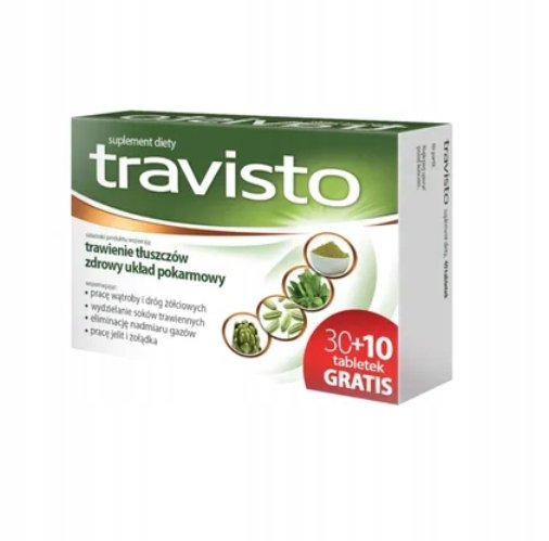 Travisto 40 tabletek Wątroba Trawienie