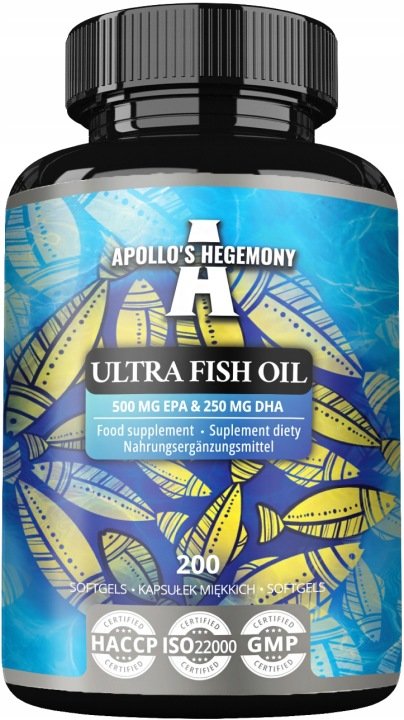Ultra Fish Oil 200 kaps. - olej rybi EPA DHA 75% omega-3, wysoka zawartość