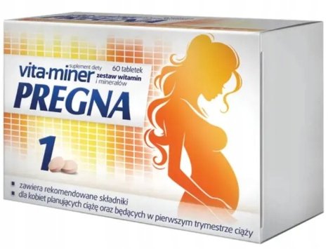 VITA-MINER PREGNA 1 witaminy minerały dla kobiet w ciąży Aflofarm 60 tab.