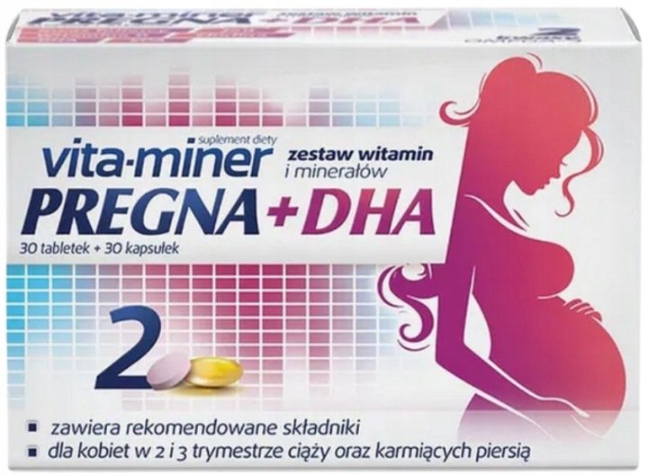 VITA-MINER PREGNA + DHA 2 witaminy minerały dla kobiet w ciąży 30+30