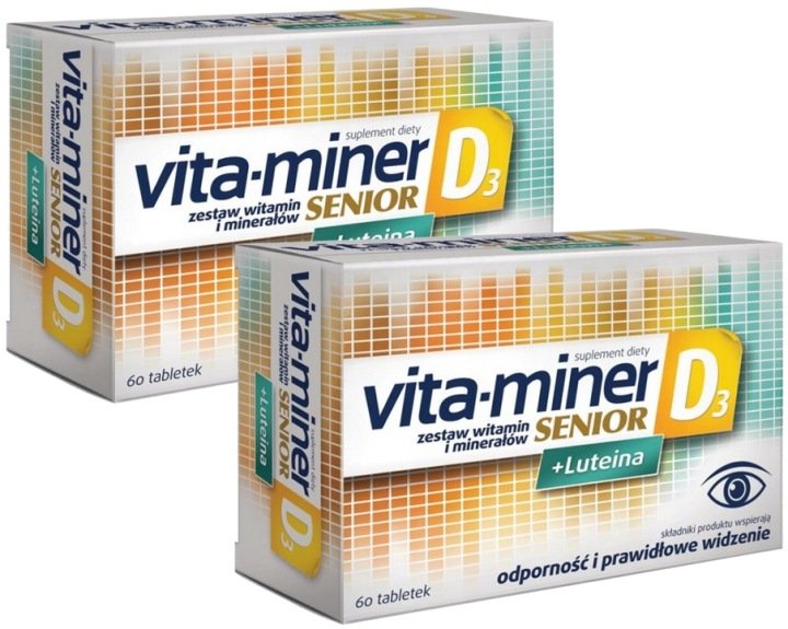 VITA-MINER SENIOR D3+LUTEINA witaminy i minerały Aflofarm 2 x 60 tabletek