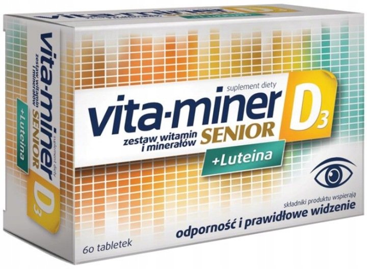 VITA-MINER SENIOR D3+LUTEINA witaminy i minerały Aflofarm 60 tabletek