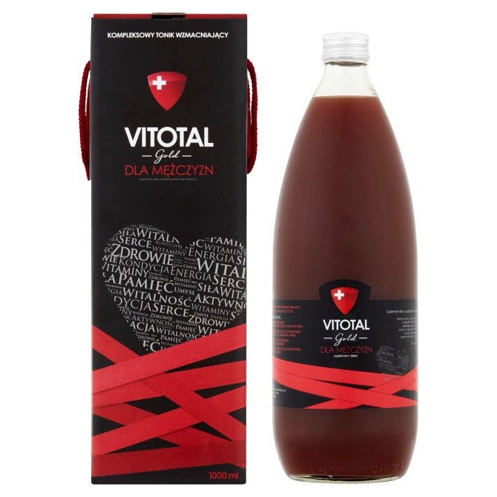 VITOTAL GOLD DLA MĘŻCZYZN 1L PAMIĘĆ MÓZG SERCE PREZENT DLA TATY DZIADKA