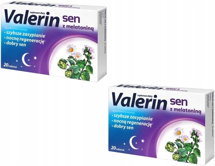 Valerin Sen Z Melatoniną Ułatwia Zasypianie 20 Tabletek