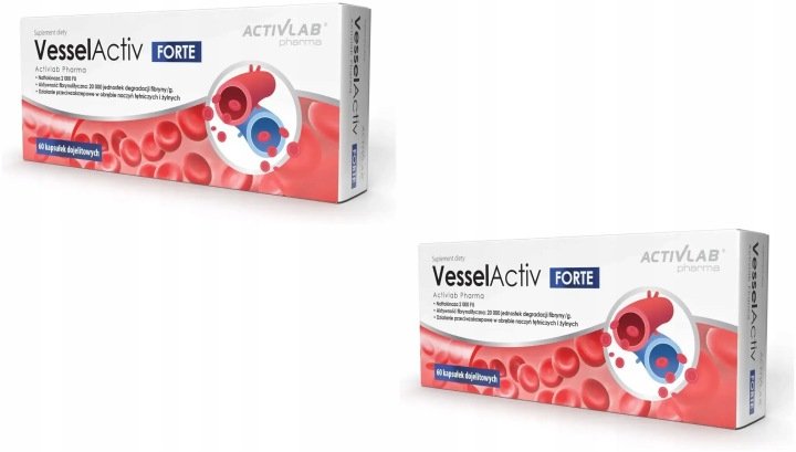 VesselActiv Forte Wsparcie Przepływu Żylnego Nattokinaza Sojowa 60 Kapsułek