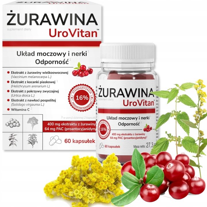 ZURAWINA-UROVITAN-DOMOWA-APTECZKA-60-KAPSULEK-NA-UKLAD-MOCZOWY-I-ODPORNOSC ŻURAWINA UROVITAN DOMOWA APTECZKA 60 KAPSUŁEK NA UKŁAD MOCZOWY I ODPORNOŚĆ