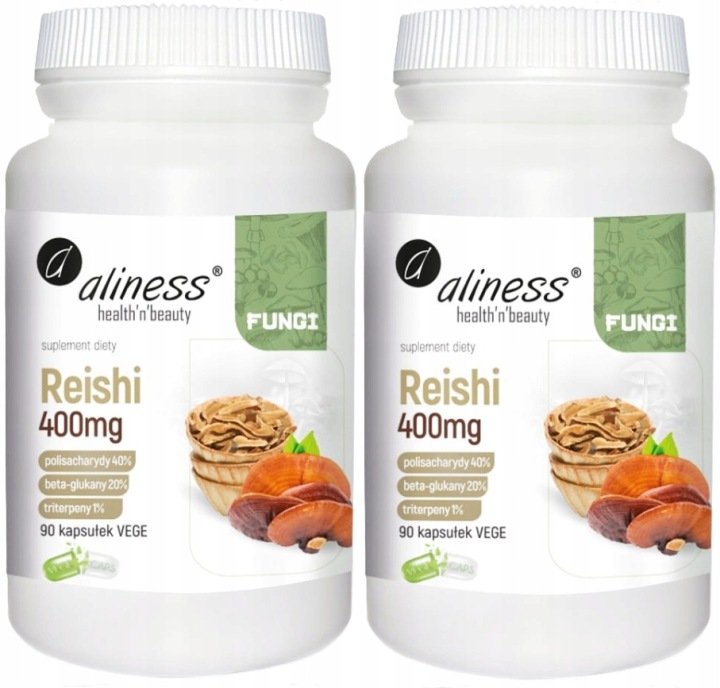 Zestaw 2x - Aliness Reishi 400mg x 90 Vege caps Odporność Układ krążenia