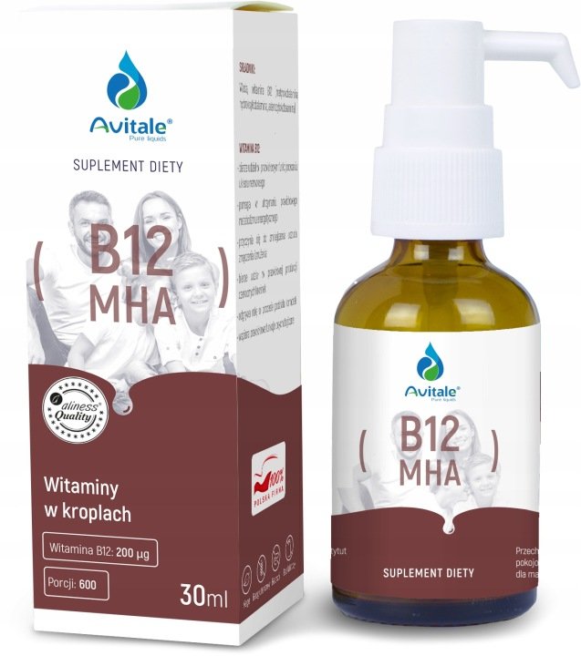 Zestaw 2x Avitale Witamina B12 MHA 30ml METYLOKOBALAMINA HYDROKSYKOBALAMINA