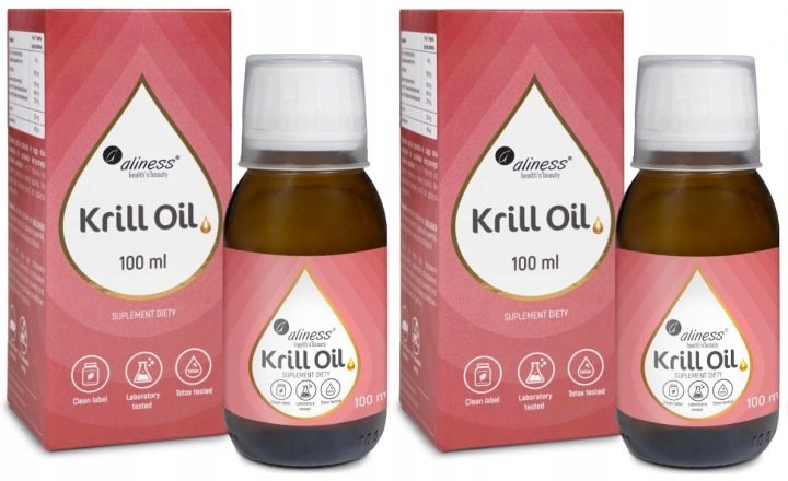 Zestaw 2x - Krill Oil Omega 3 z Astaksantyną, 100 ml, Aliness
