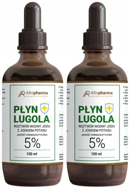 Zestaw 2x Płyn Lugola 5% Funkcje poznawcze Układ nerwowy 100 ml AltoPharma