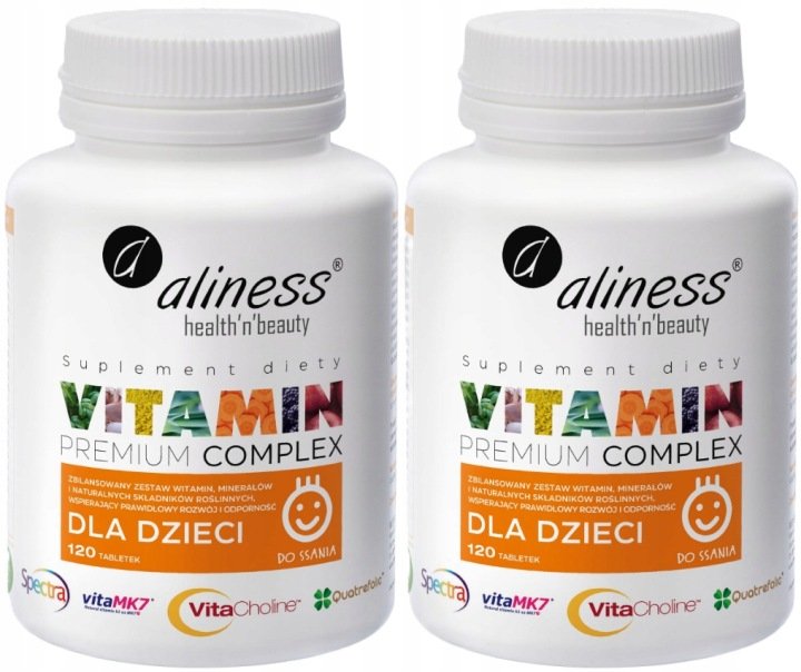 Zestaw 2x Premium Vitamin Complex dla dzieci 120 tabl. do ssania Odporność