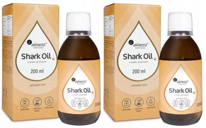 Zestaw 2x - Shark Oil (olej z wątroby rekina) + Wit. A, Wit. D3, Aliness