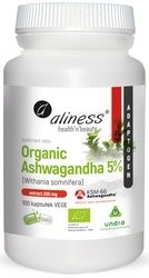 aliness-Organic-Ashwagandha-5proc-KSM-66-100-vege-kapsulek aliness Organic Ashwagandha 5proc KSM-66 100 vege kapsułek